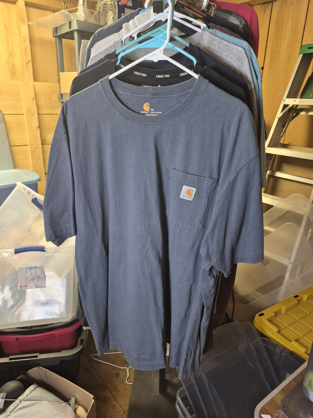 Carhartt Men's Short Sleeve Pocket T-Shirt - Navy Blue Bin 50